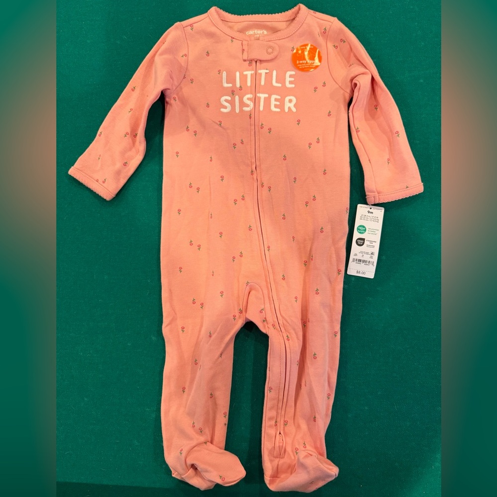 Carter's Coral 'Little Sister' Footie